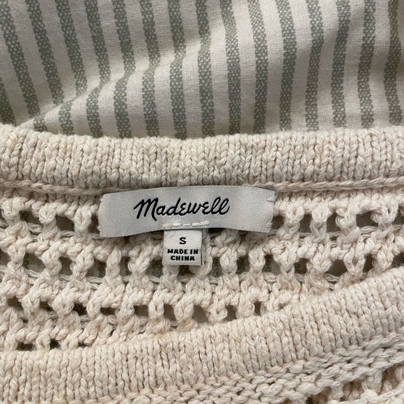 Madewell Cream Ribbed Ruffled Tank Top - Picture 3 of 4